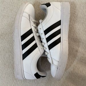 Adidas Classic White and Black Striped Sneakers
